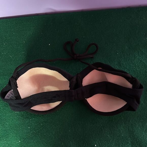 Women's Black Bikini Swimsuit Size M – Gold Star Print Two Piece Swimwear - Picture 2 of 5